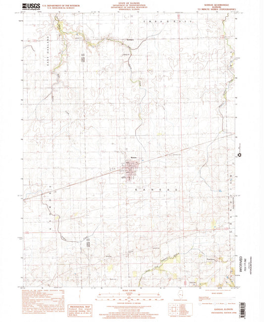Classic USGS Kansas Illinois 7.5'x7.5' Topo Map Image