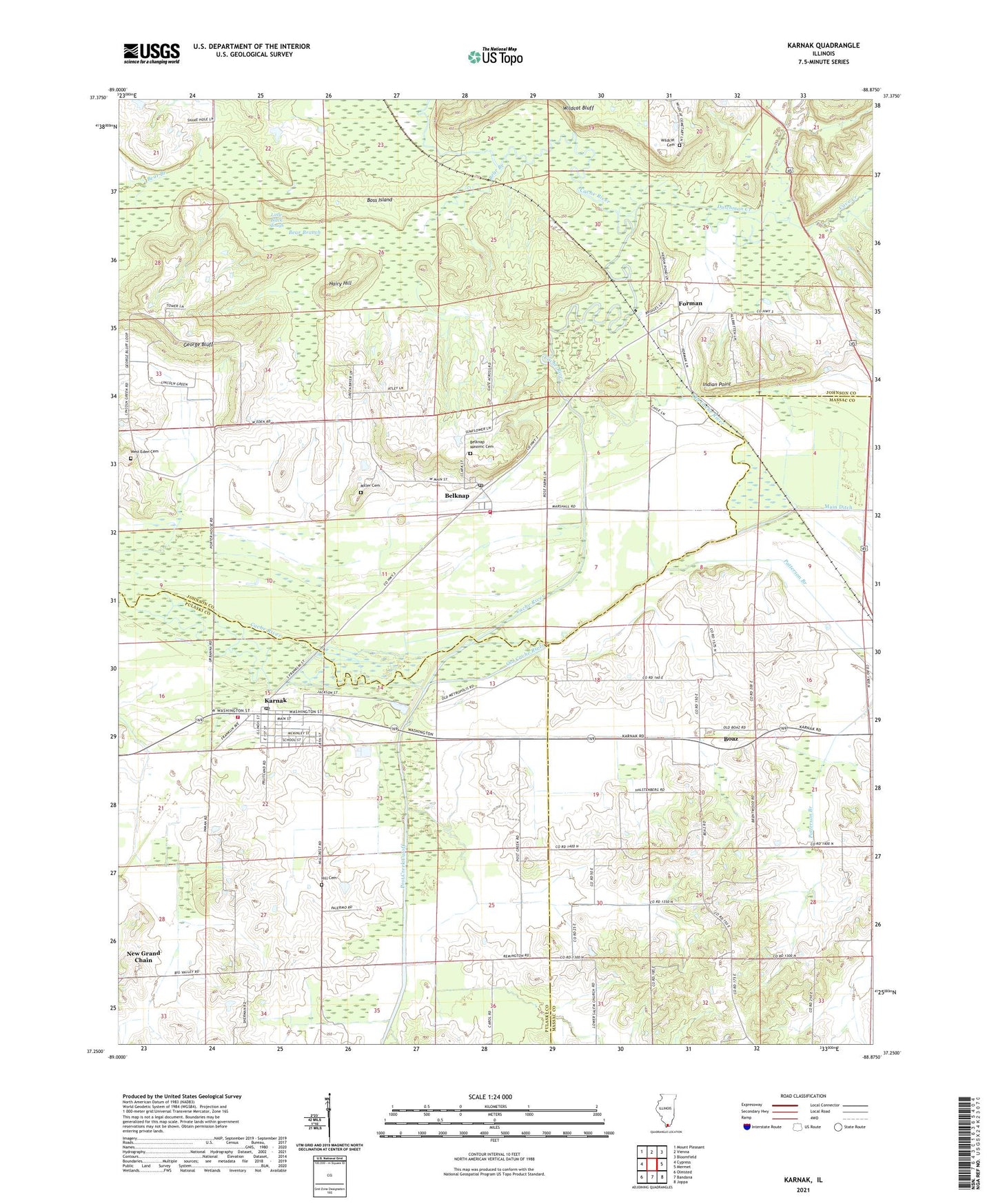 Karnak Illinois US Topo Map Image