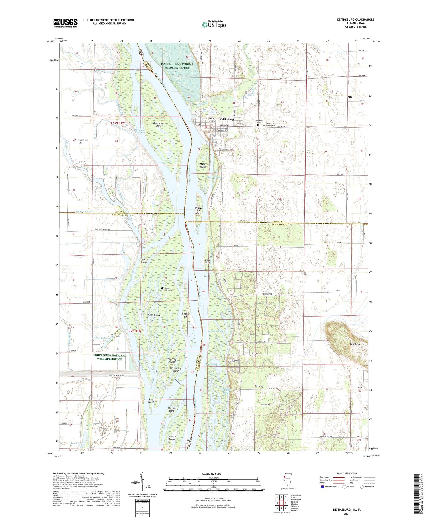 Keithsburg Illinois US Topo Map Image