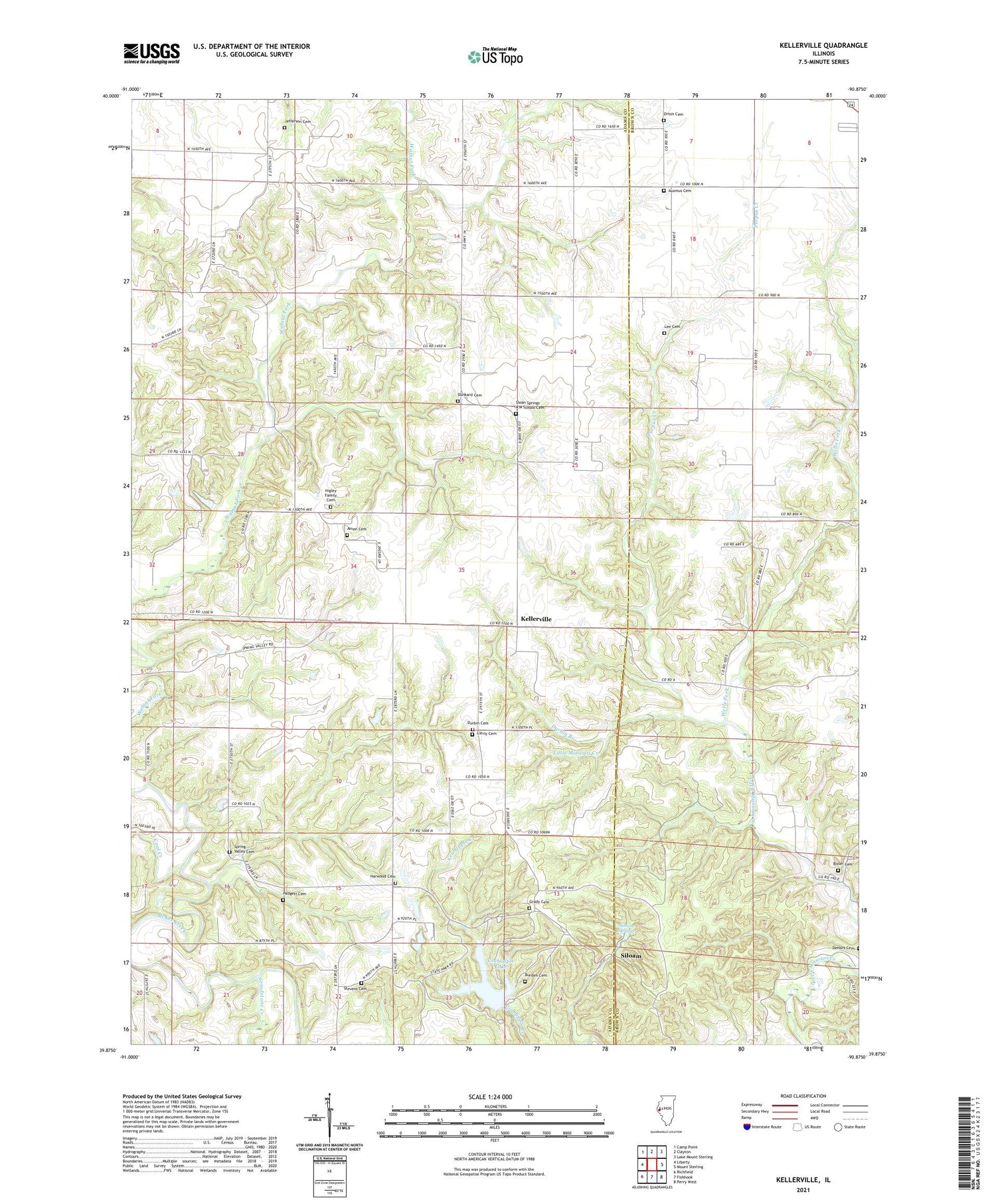 Kellerville Illinois US Topo Map Image