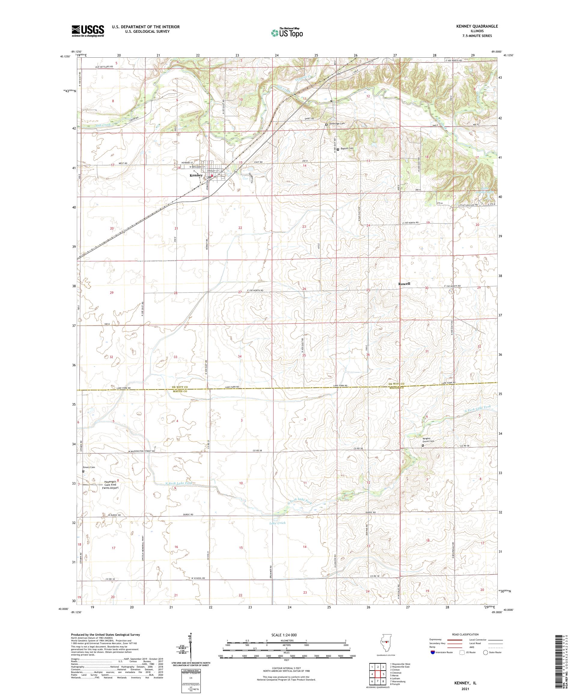 Kenney Illinois US Topo Map – MyTopo Map Store