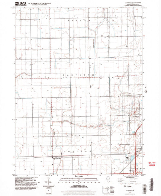 Classic USGS La Hogue Illinois 7.5'x7.5' Topo Map Image