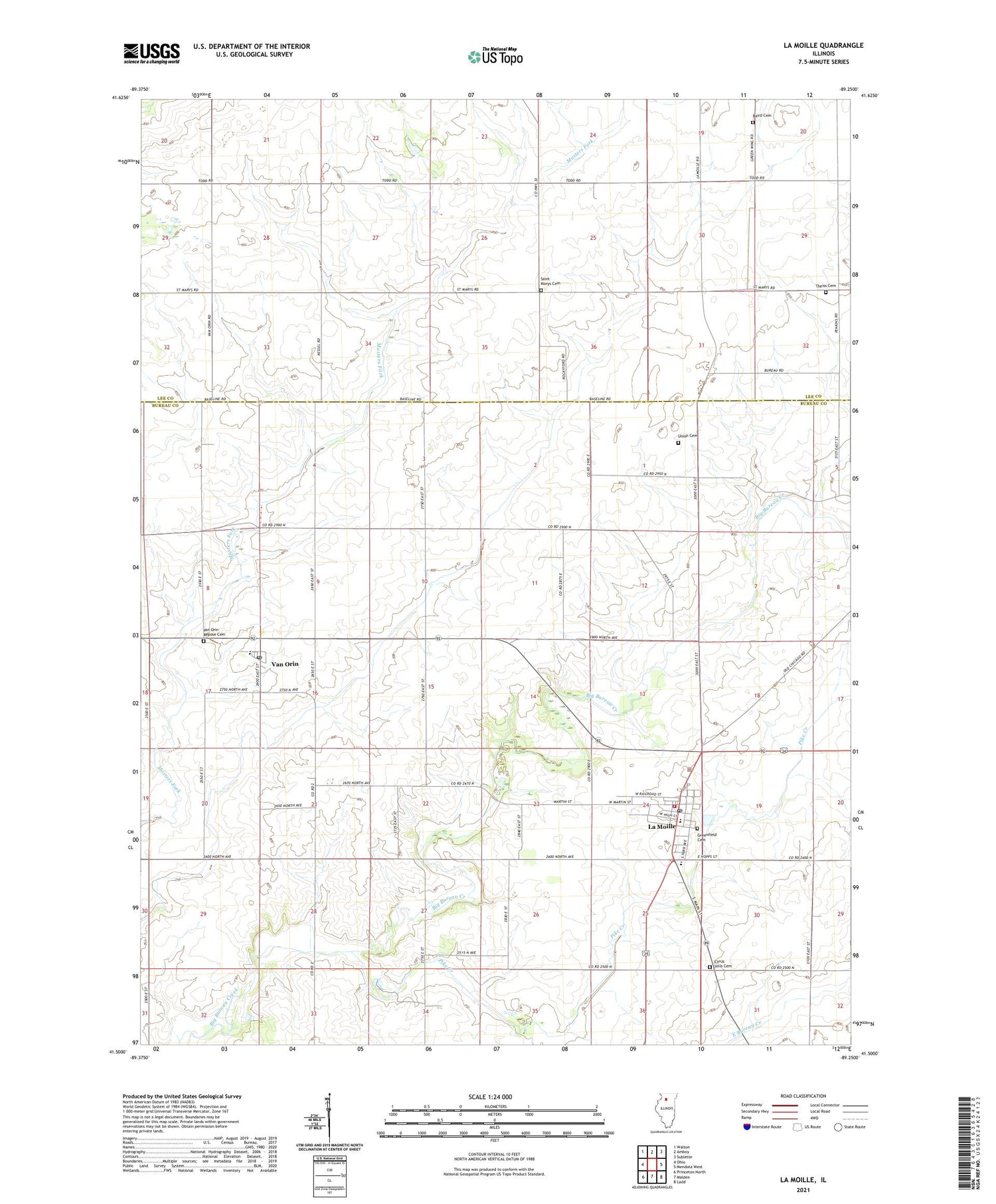 La Moille Illinois US Topo Map Image