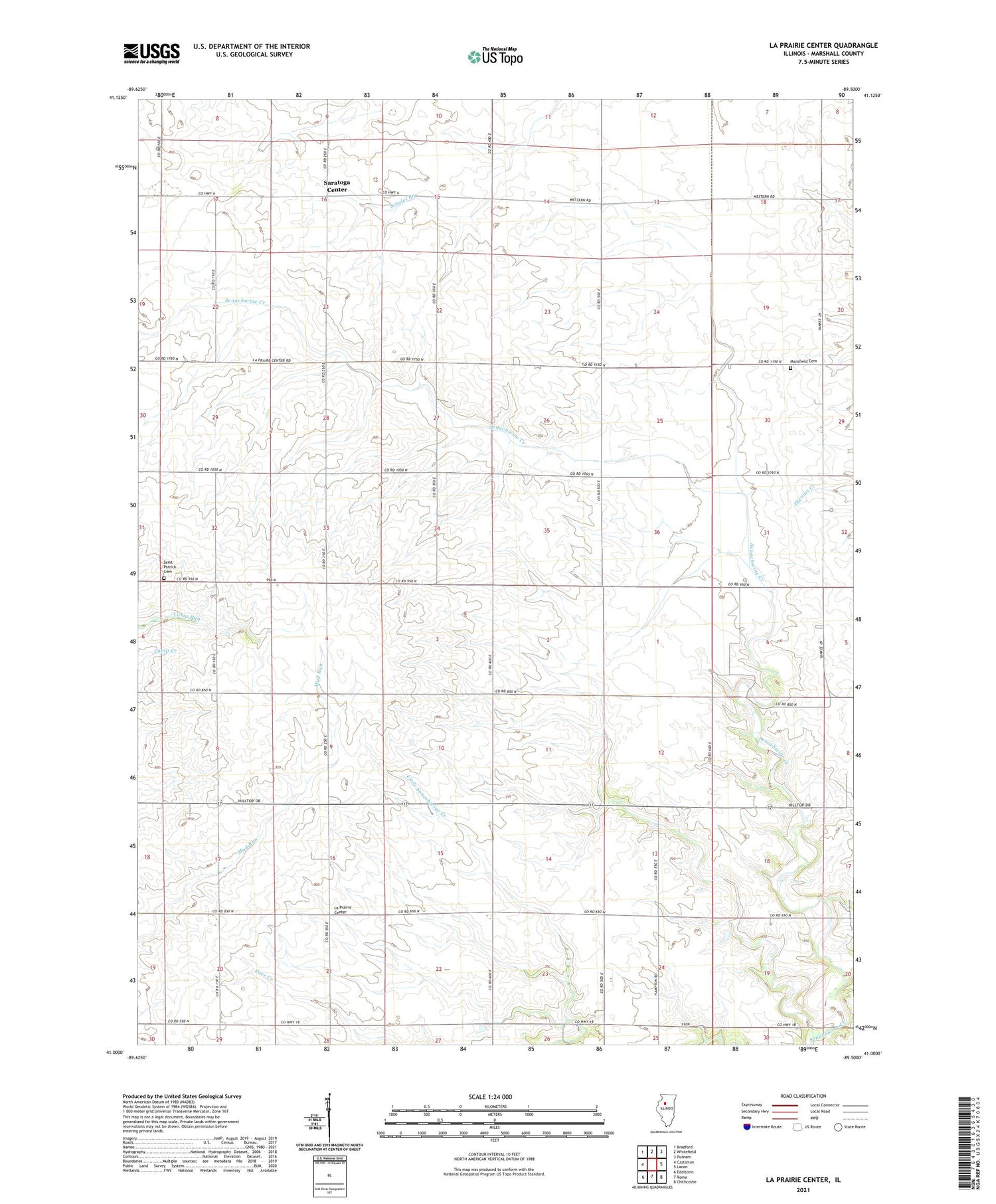 La Prairie Center Illinois US Topo Map Image
