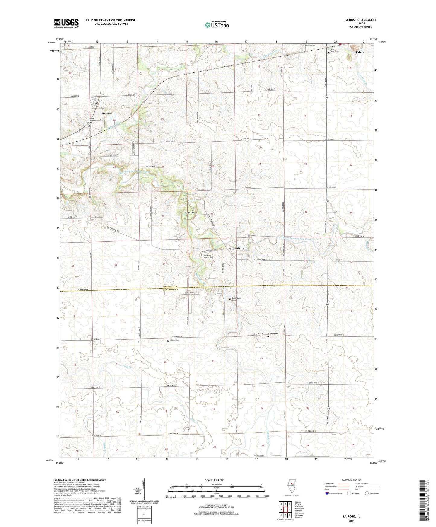 La Rose Illinois US Topo Map Image