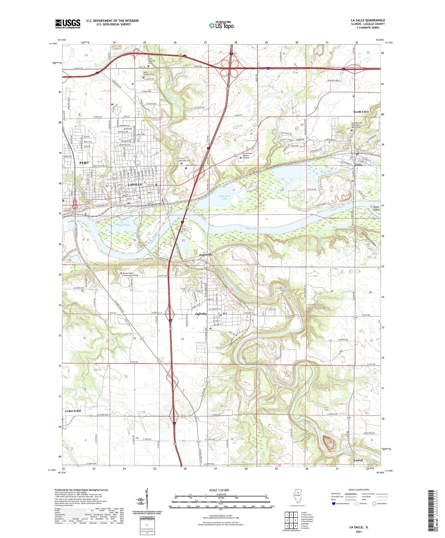 La Salle Illinois US Topo Map Image