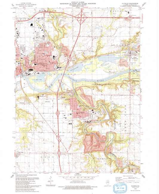 Classic USGS La Salle Illinois 7.5'x7.5' Topo Map Image