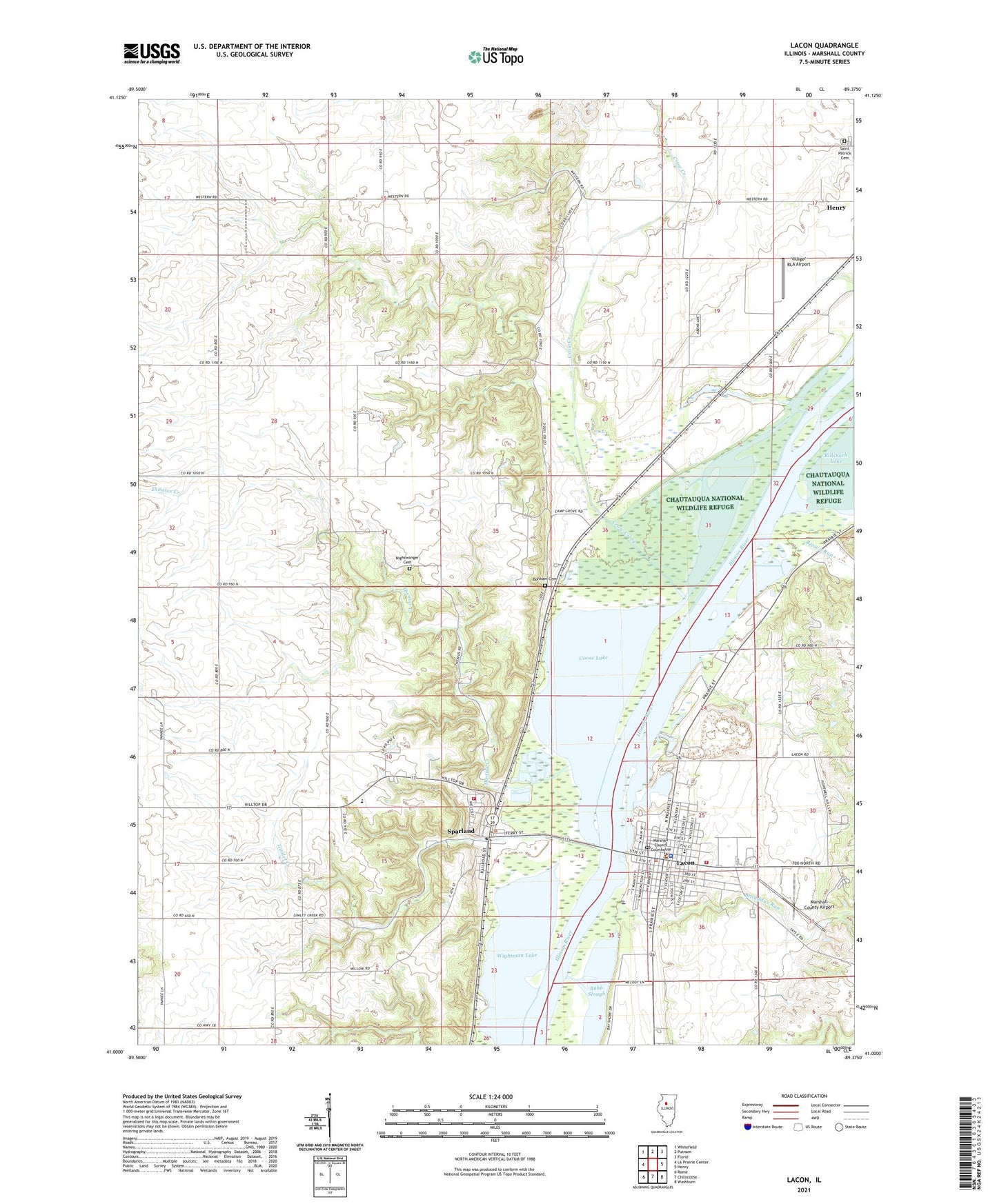 Lacon Illinois US Topo Map Image