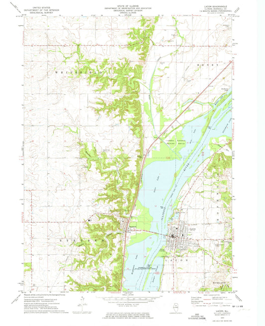 Classic USGS Lacon Illinois 7.5'x7.5' Topo Map Image