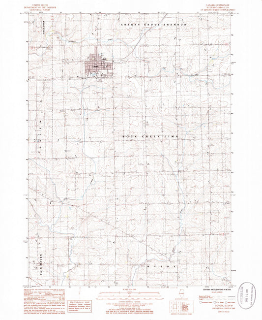 Classic USGS Lanark Illinois 7.5'x7.5' Topo Map Image