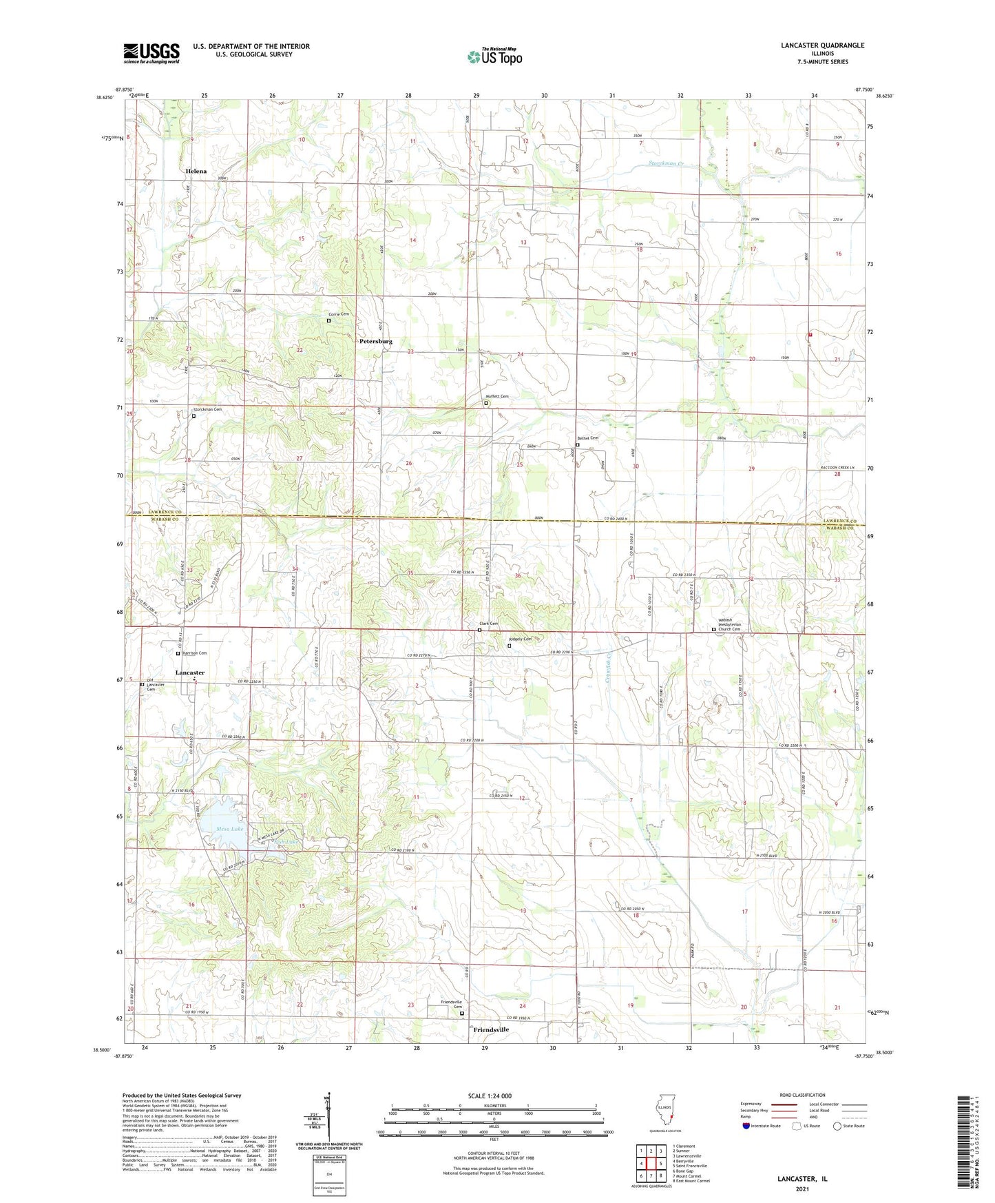 Lancaster Illinois US Topo Map Image