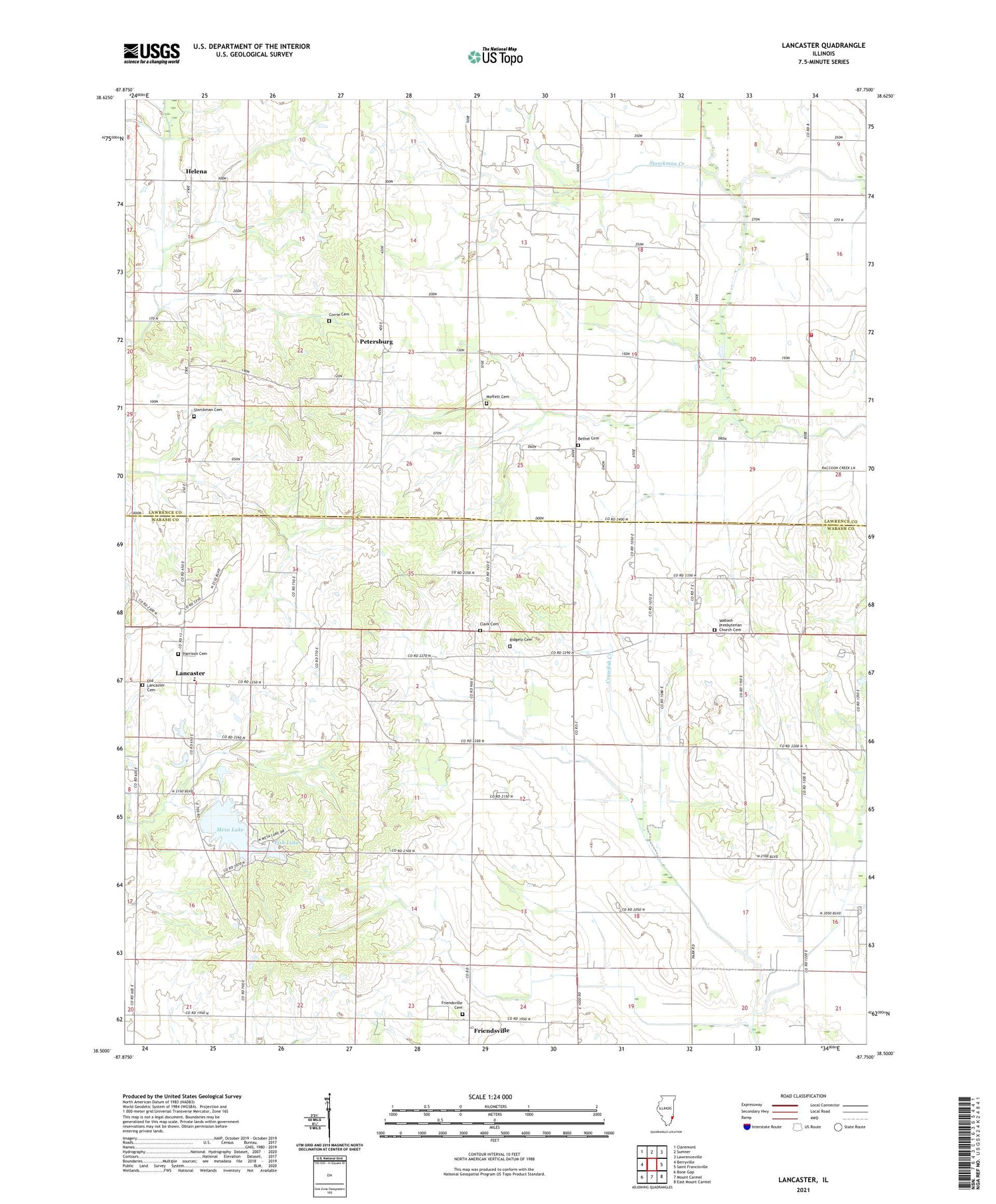 Lancaster Illinois US Topo Map Image