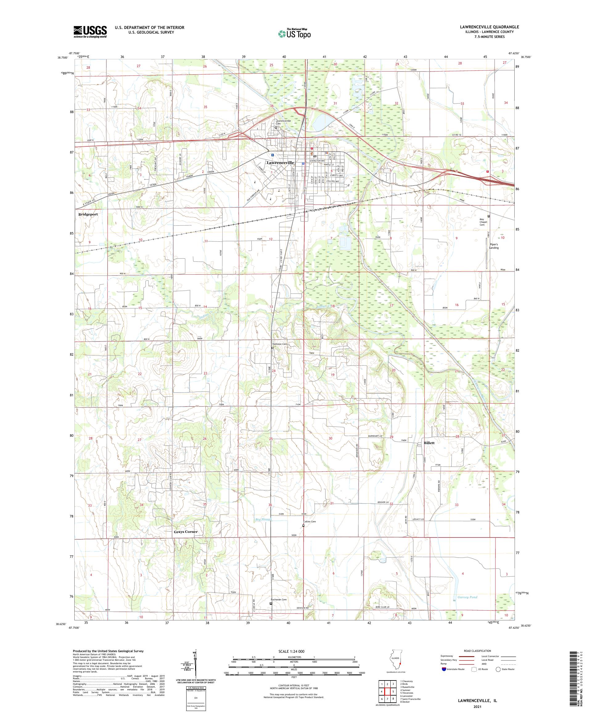 Lawrenceville Illinois US Topo Map – MyTopo Map Store