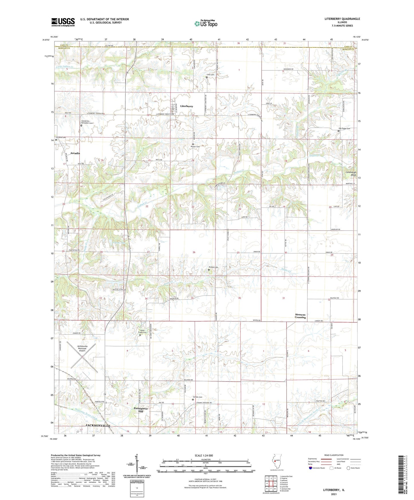 Literberry Illinois US Topo Map Image