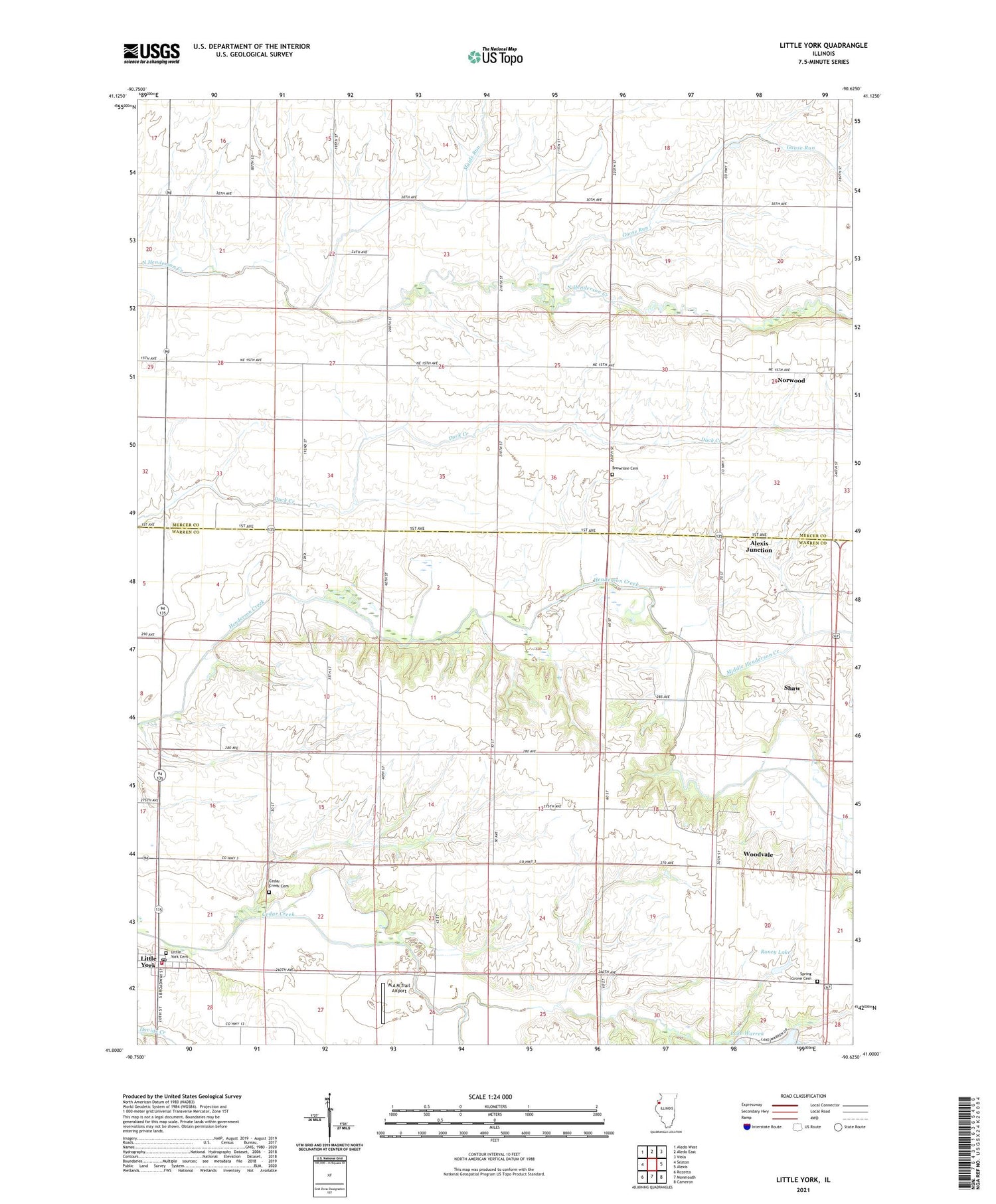 Little York Illinois US Topo Map Image