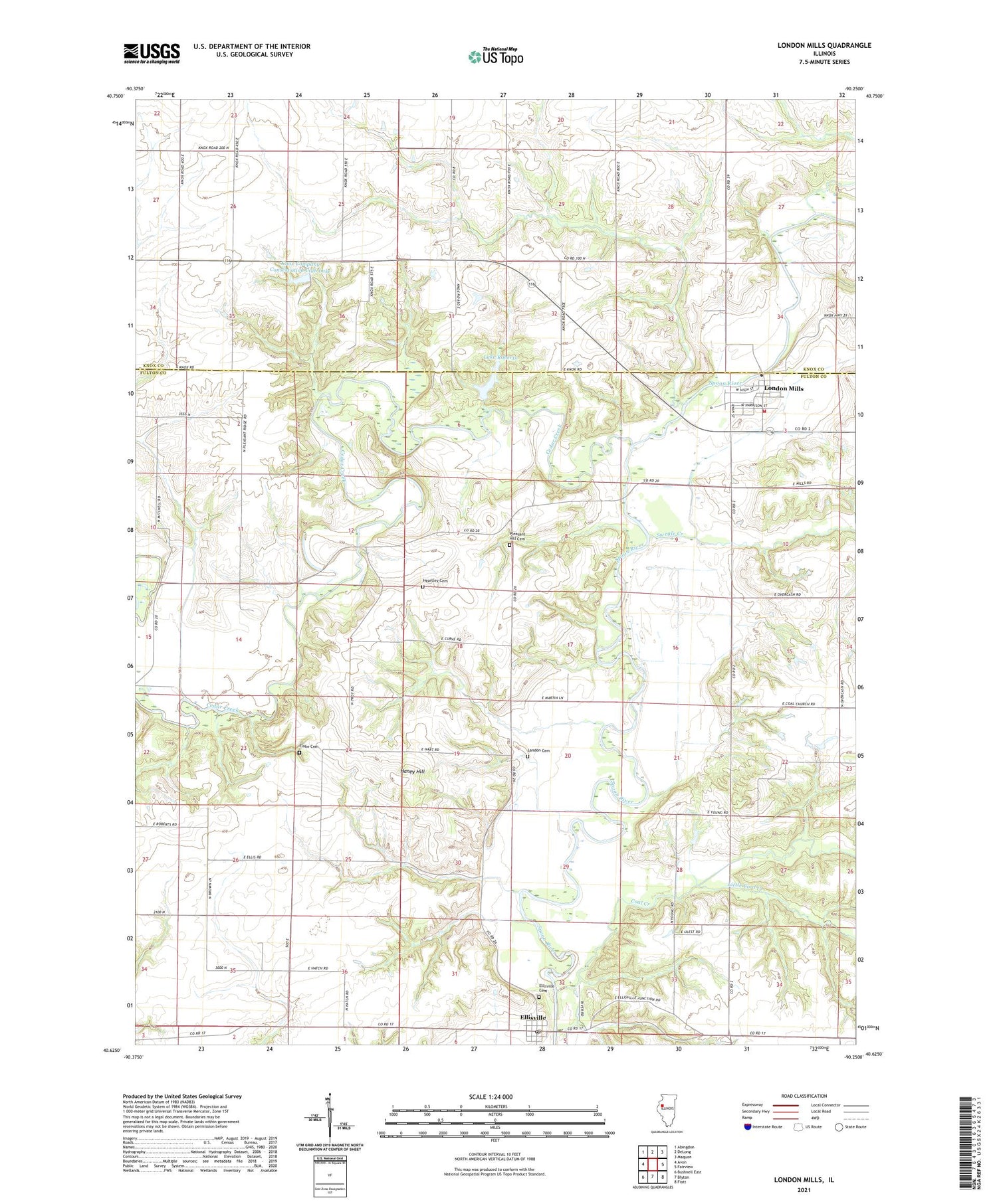 London Mills Illinois US Topo Map Image