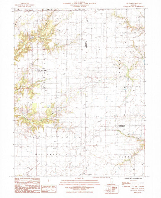 Classic USGS Loogootee Illinois 7.5'x7.5' Topo Map Image