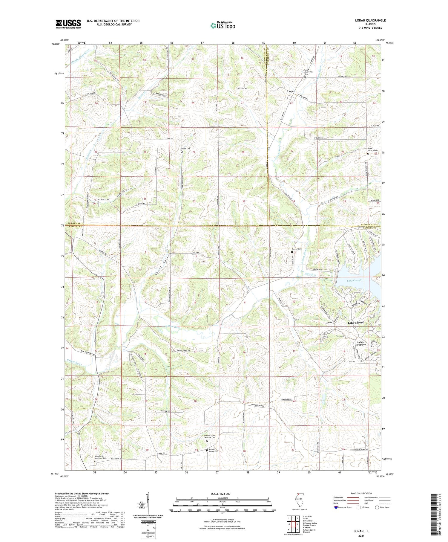 Loran Illinois US Topo Map Image