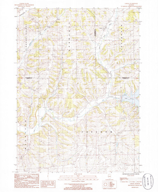 Classic USGS Loran Illinois 7.5'x7.5' Topo Map Image
