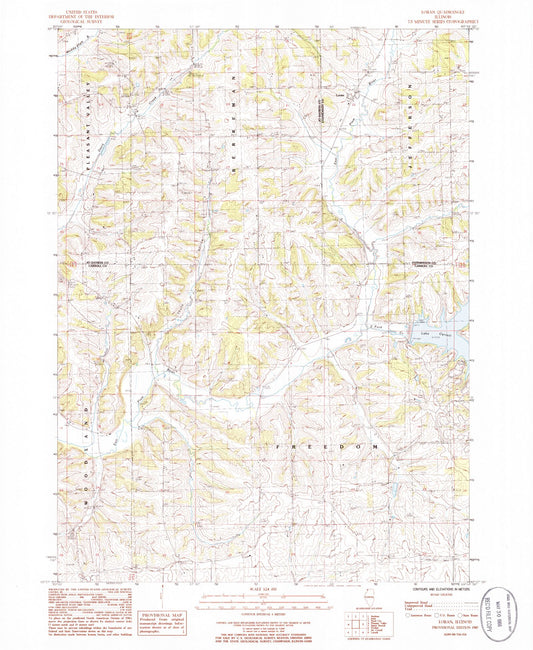 Classic USGS Loran Illinois 7.5'x7.5' Topo Map Image