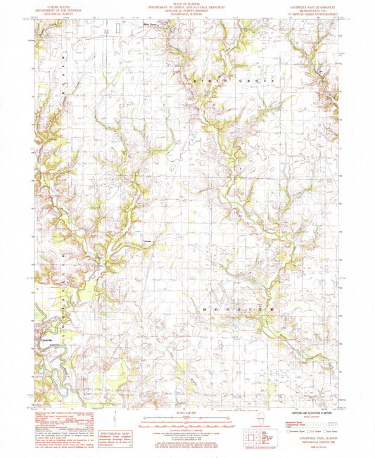 Classic USGS Louisville East Illinois 7.5'x7.5' Topo Map Image