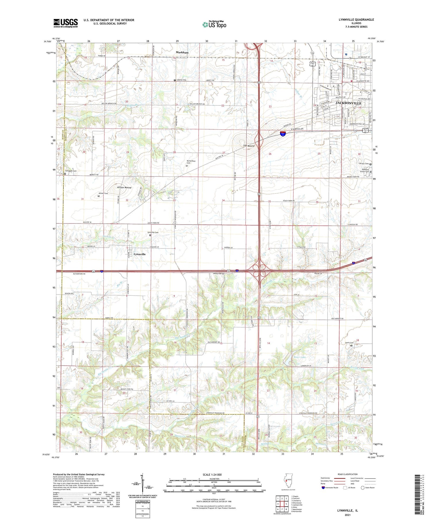 Lynnville Illinois US Topo Map Image