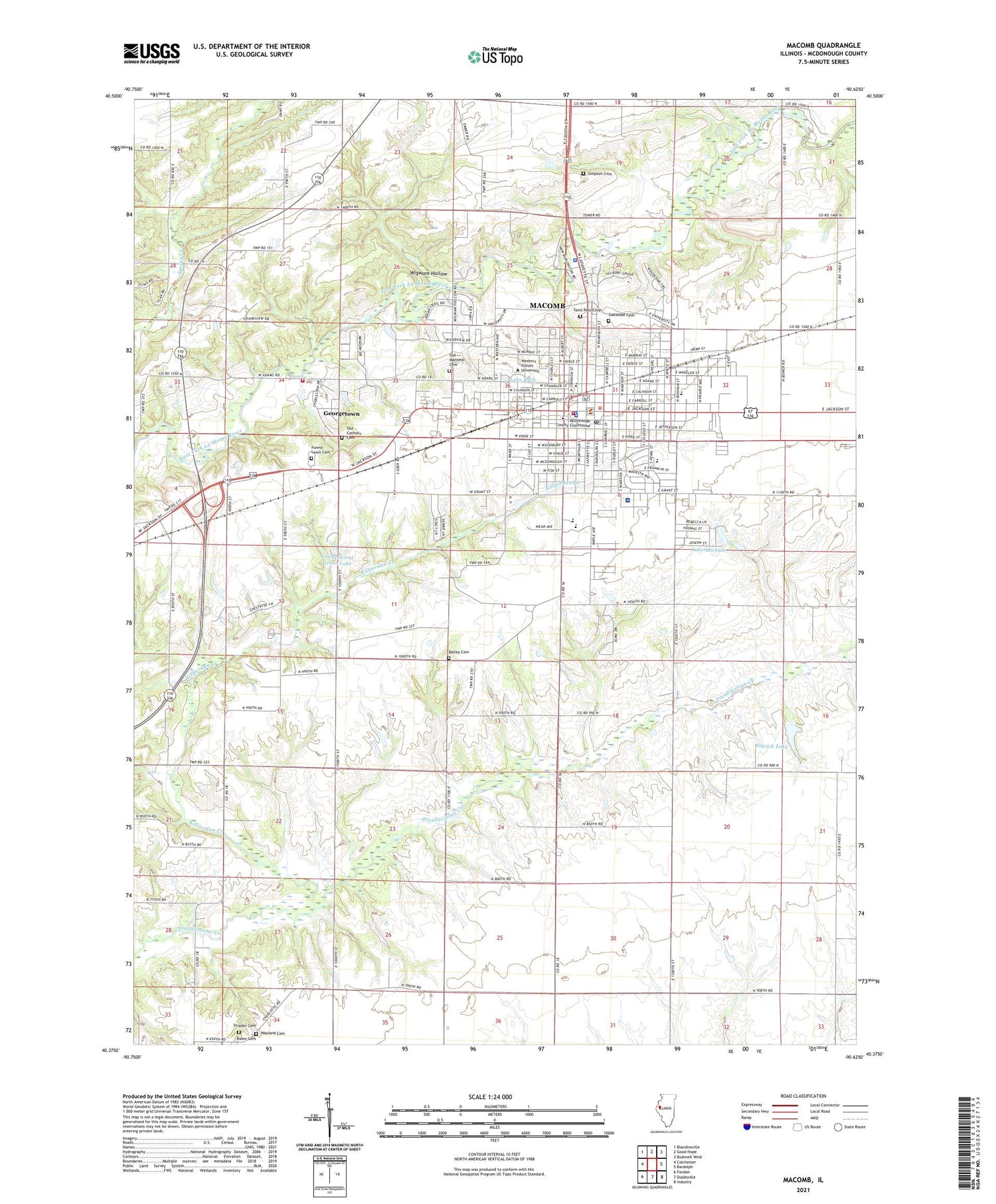 Macomb Illinois US Topo Map Image