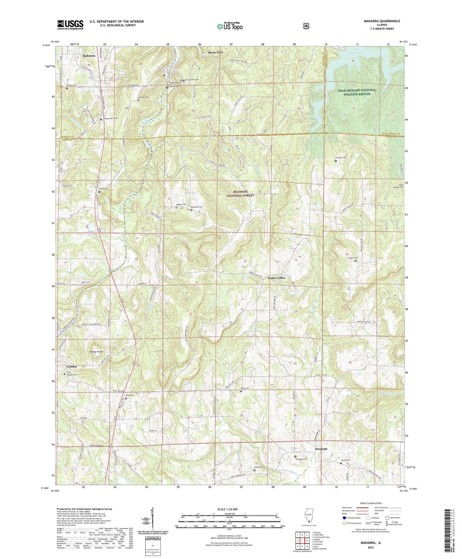 Makanda Illinois US Topo Map Image