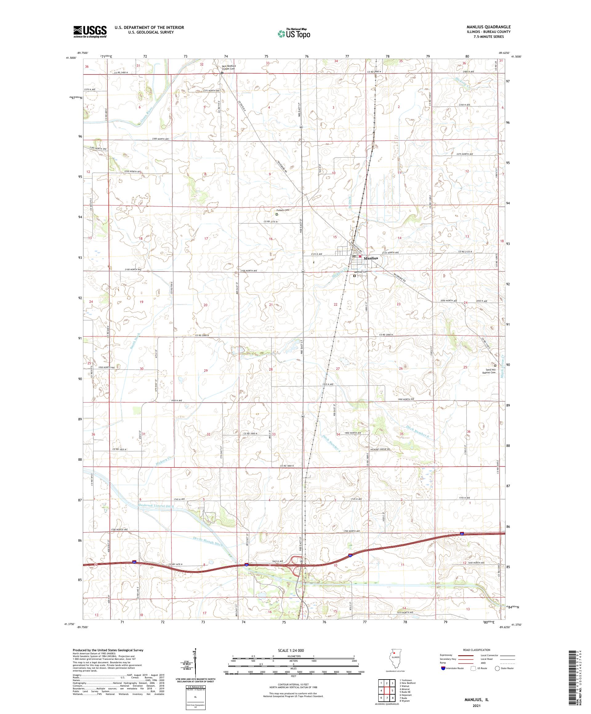 Manlius Illinois US Topo Map – MyTopo Map Store