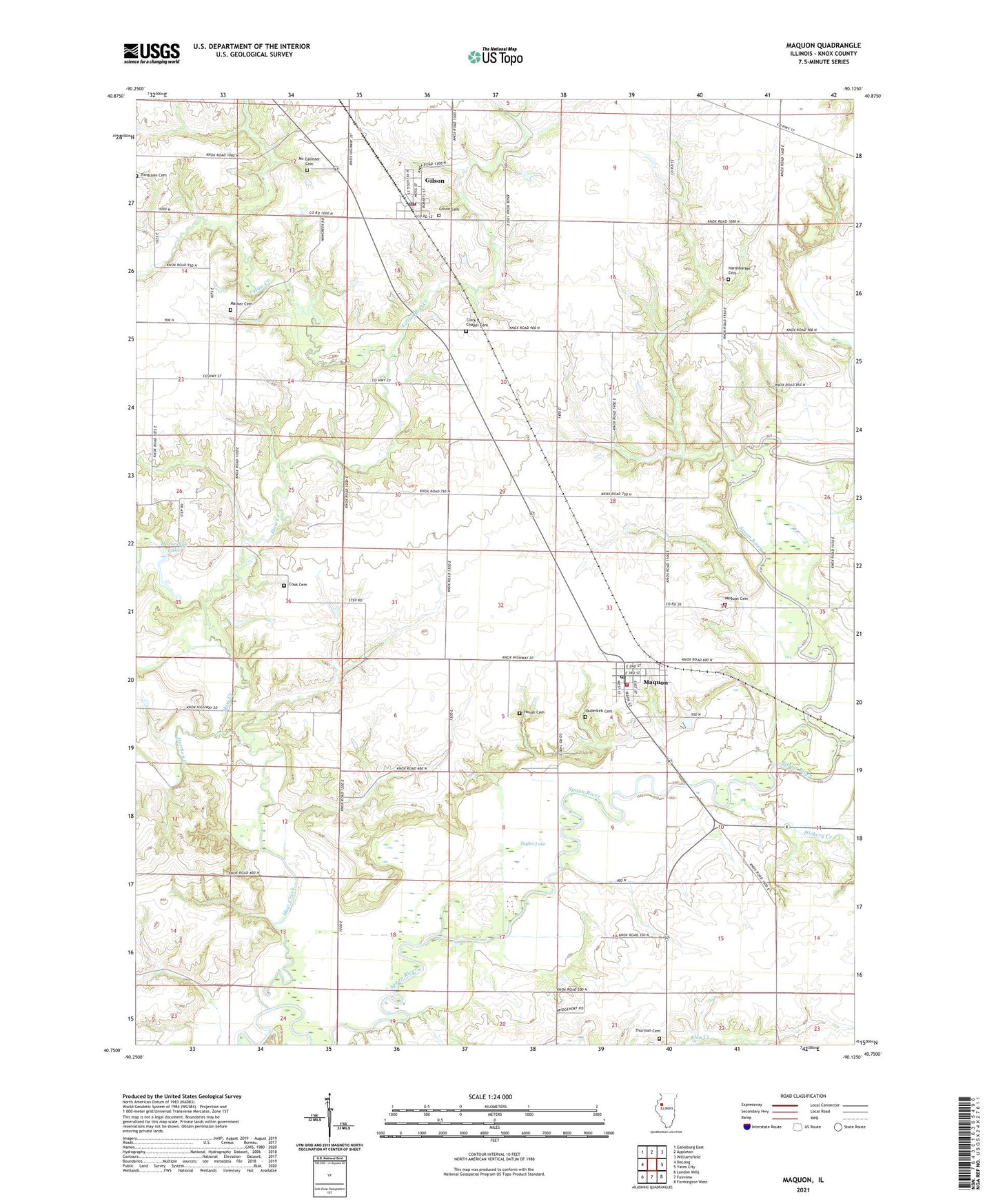 Maquon Illinois US Topo Map Image