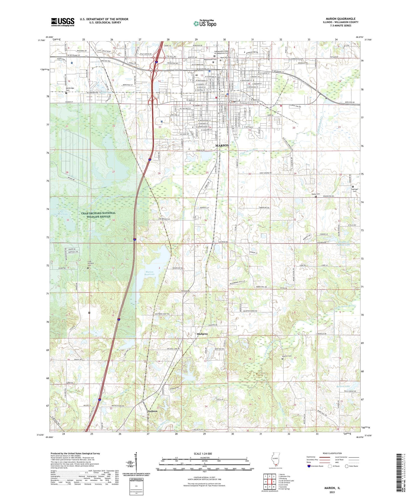 Marion Illinois US Topo Map Image