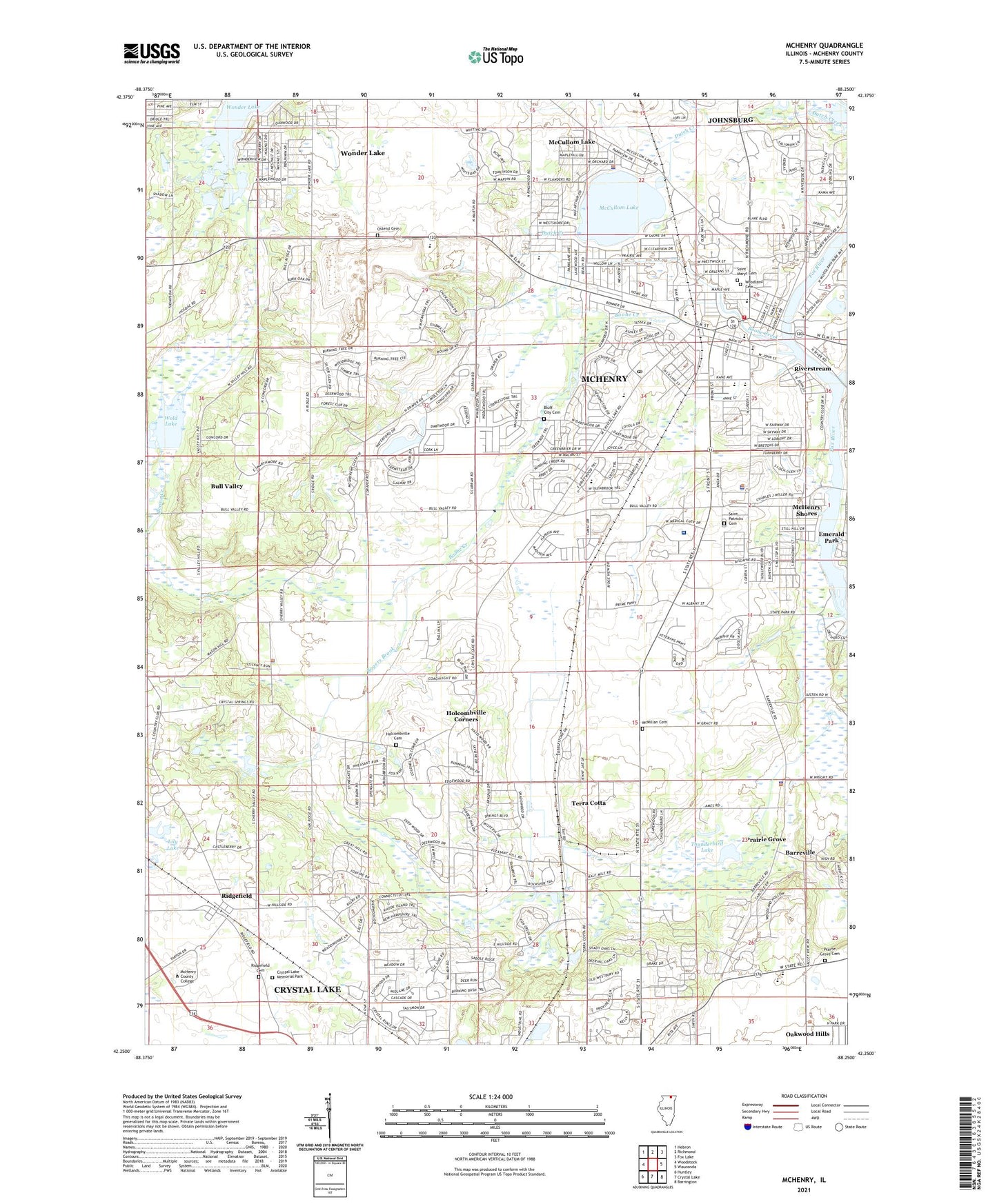 McHenry Illinois US Topo Map Image
