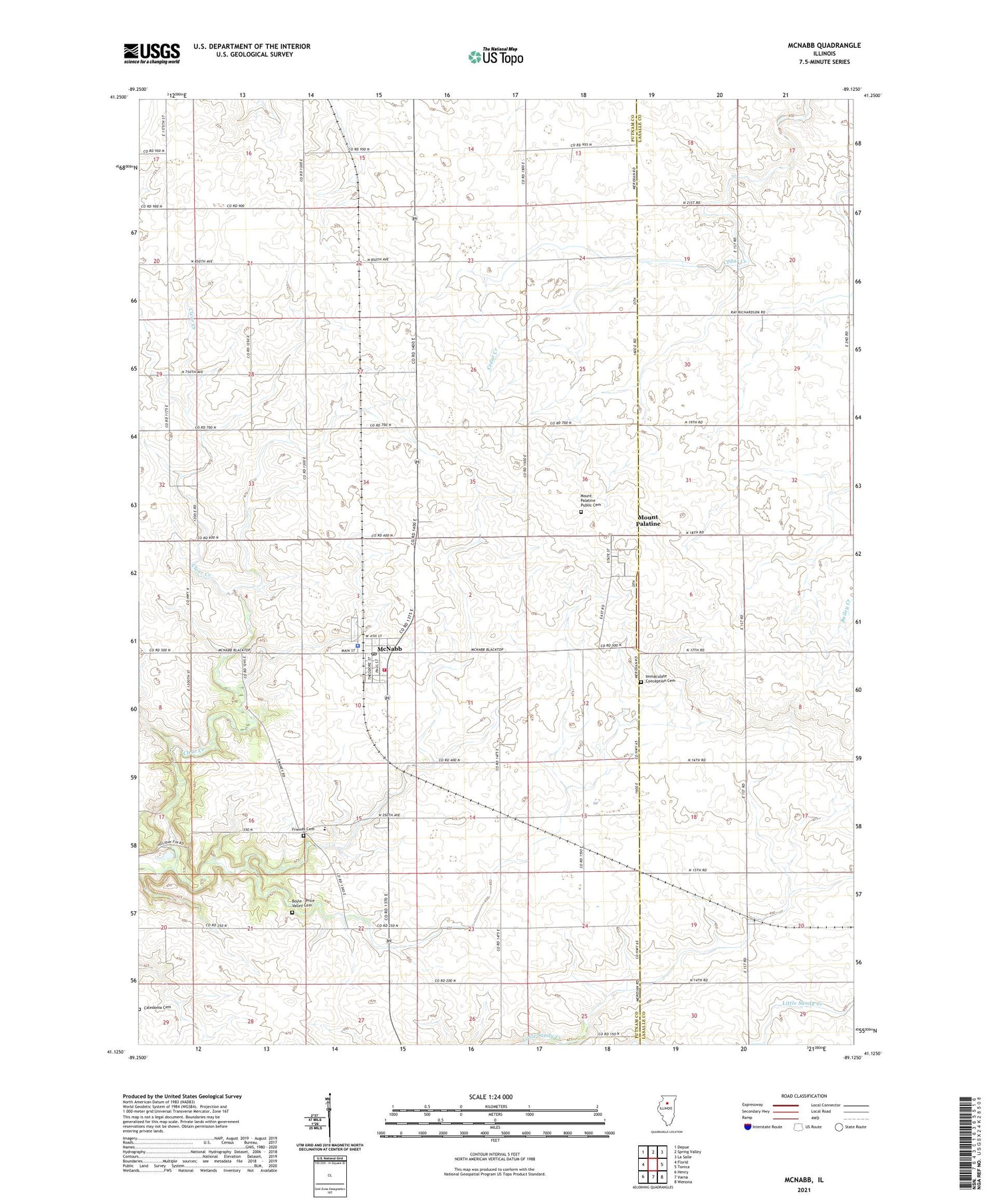 McNabb Illinois US Topo Map Image