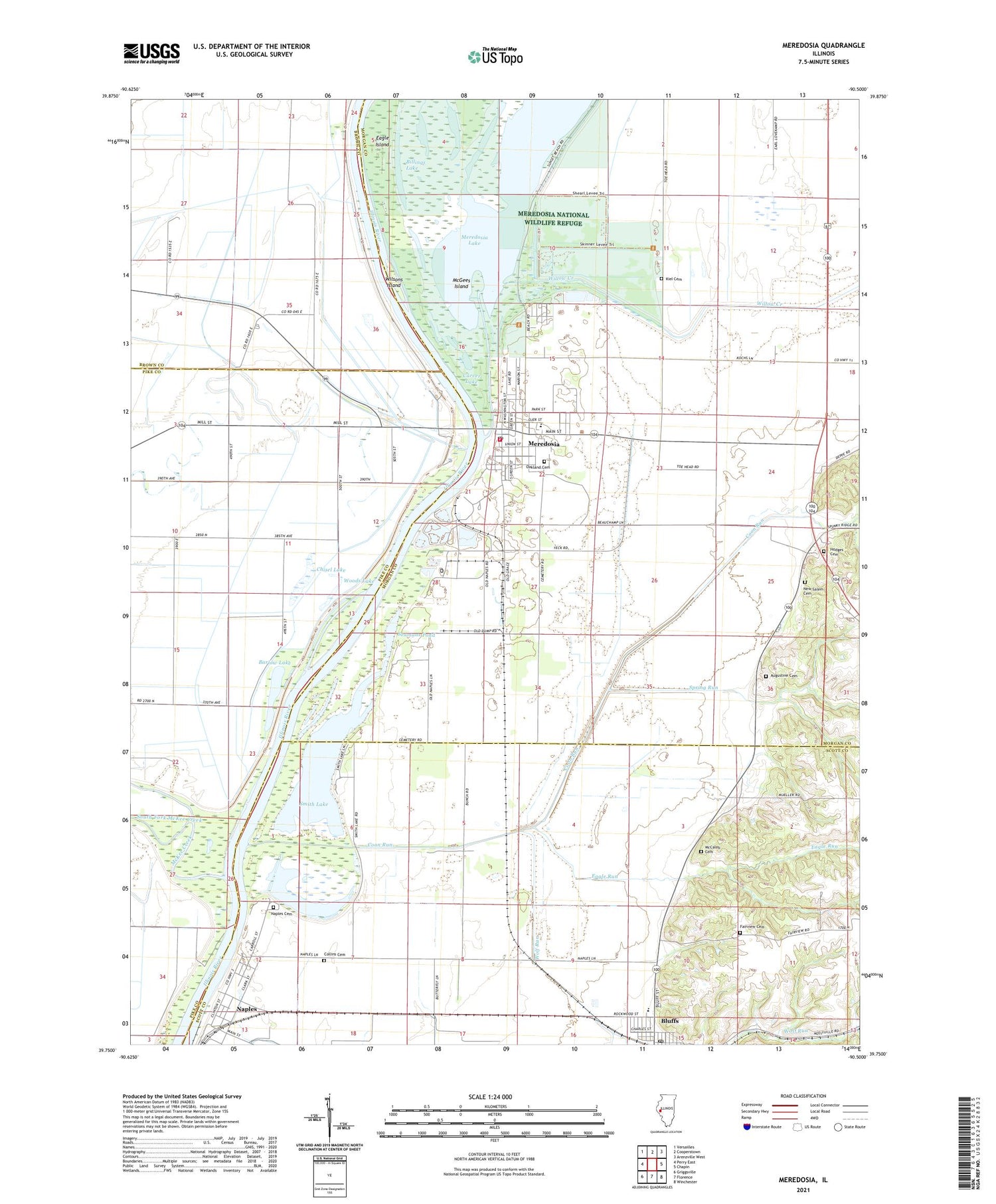 Meredosia Illinois US Topo Map Image