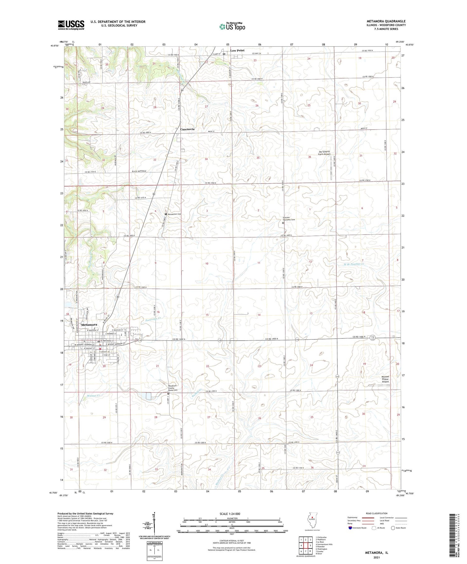 Metamora Illinois US Topo Map Image