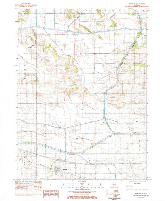 Classic USGS Mineral Illinois 7.5'x7.5' Topo Map Image