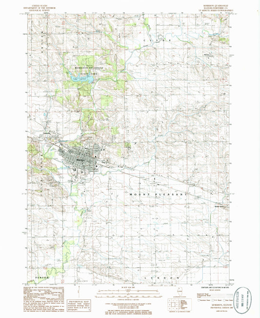 Classic USGS Morrison Illinois 7.5'x7.5' Topo Map Image