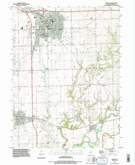 Classic USGS Morton Illinois 7.5'x7.5' Topo Map Image
