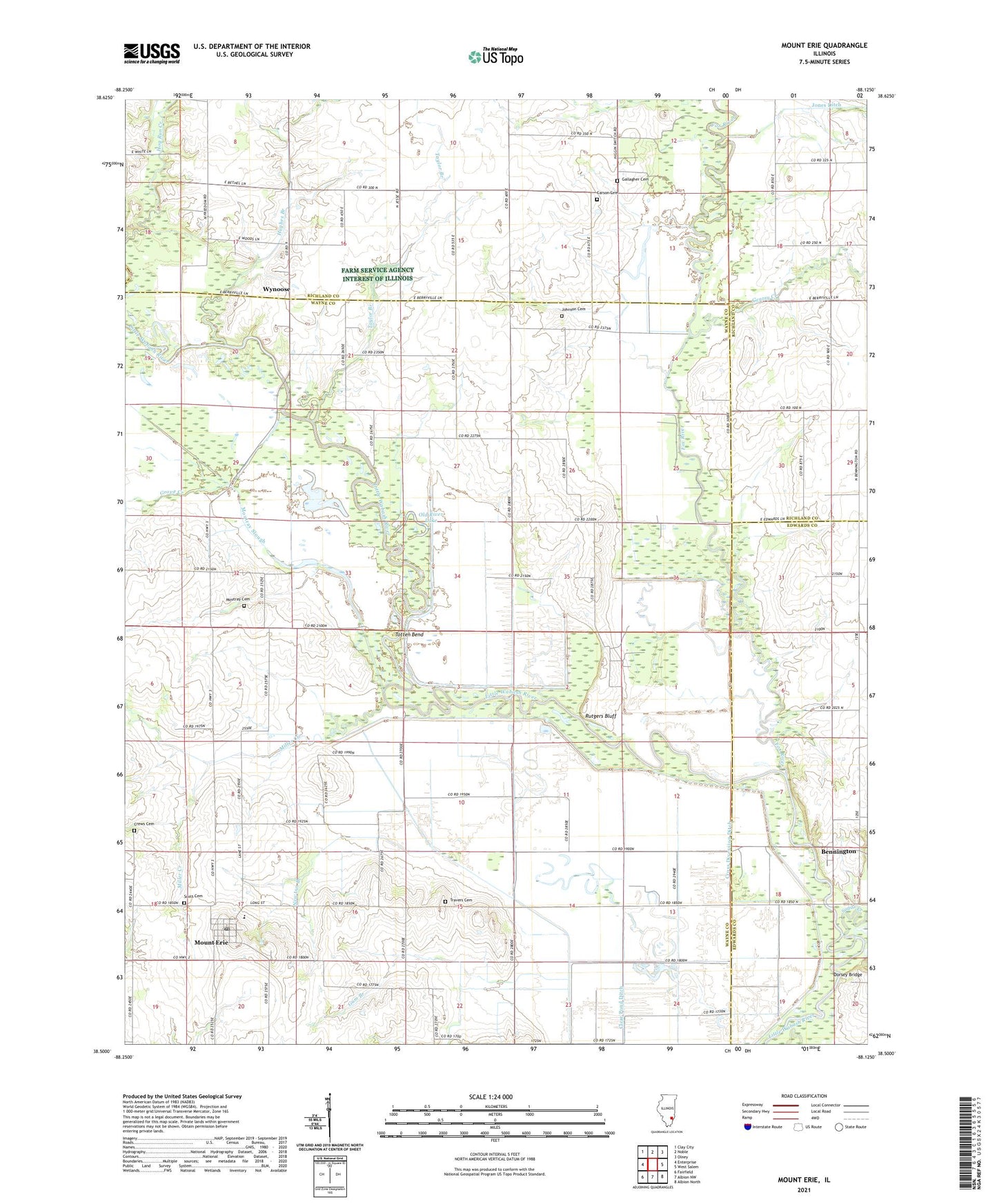 Mount Erie Illinois US Topo Map Image