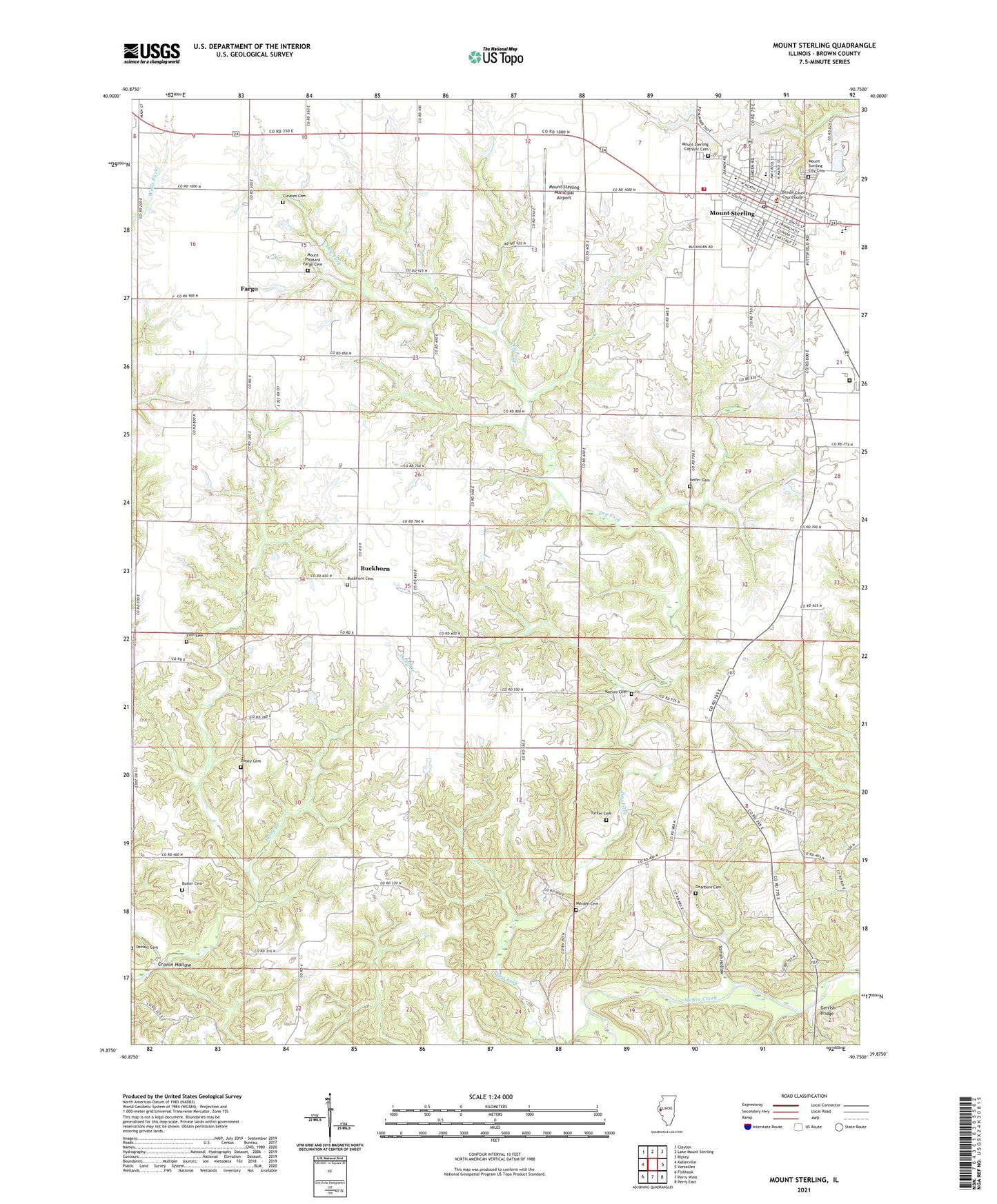 Mount Sterling Illinois US Topo Map Image