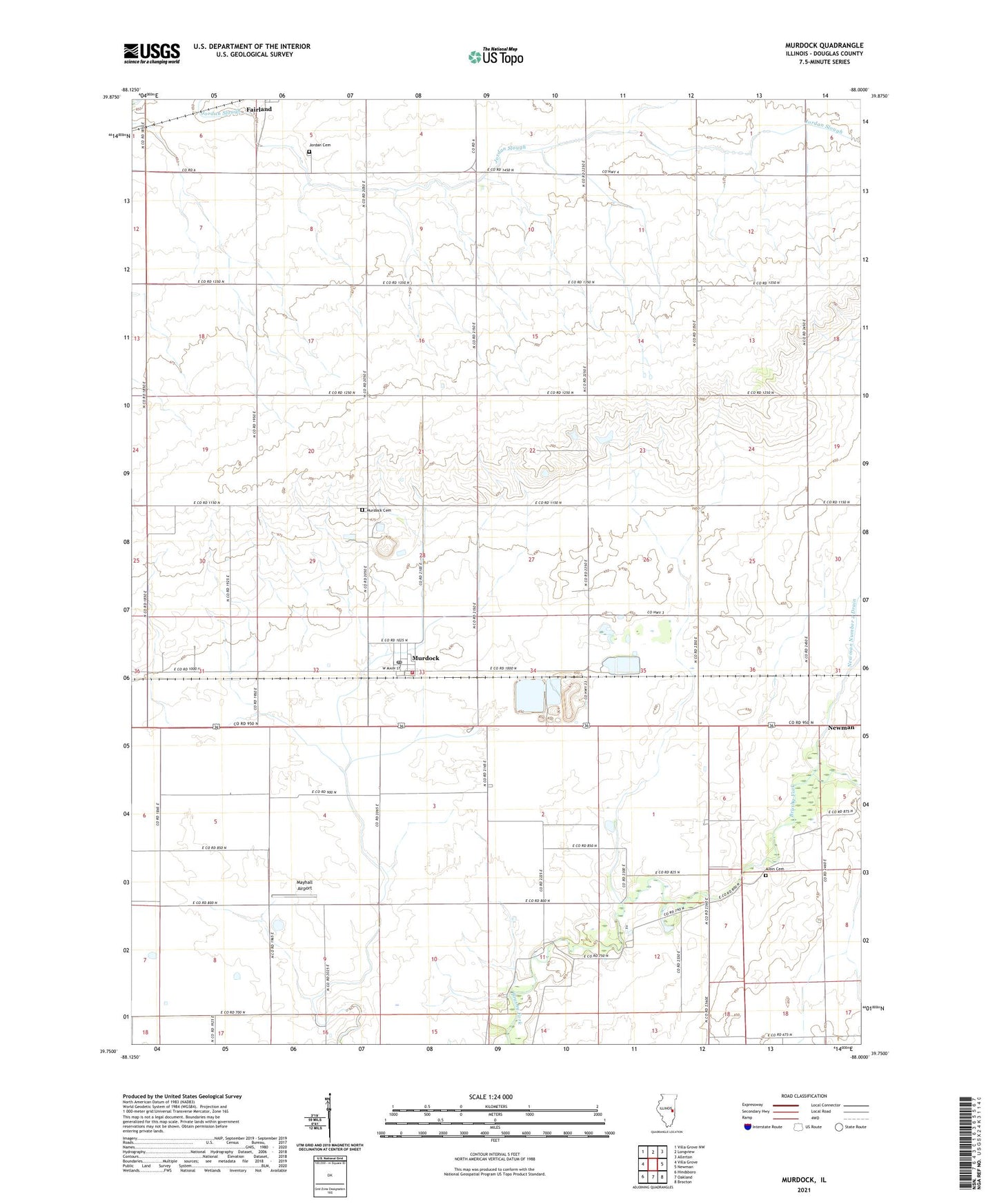 Murdock Illinois US Topo Map Image