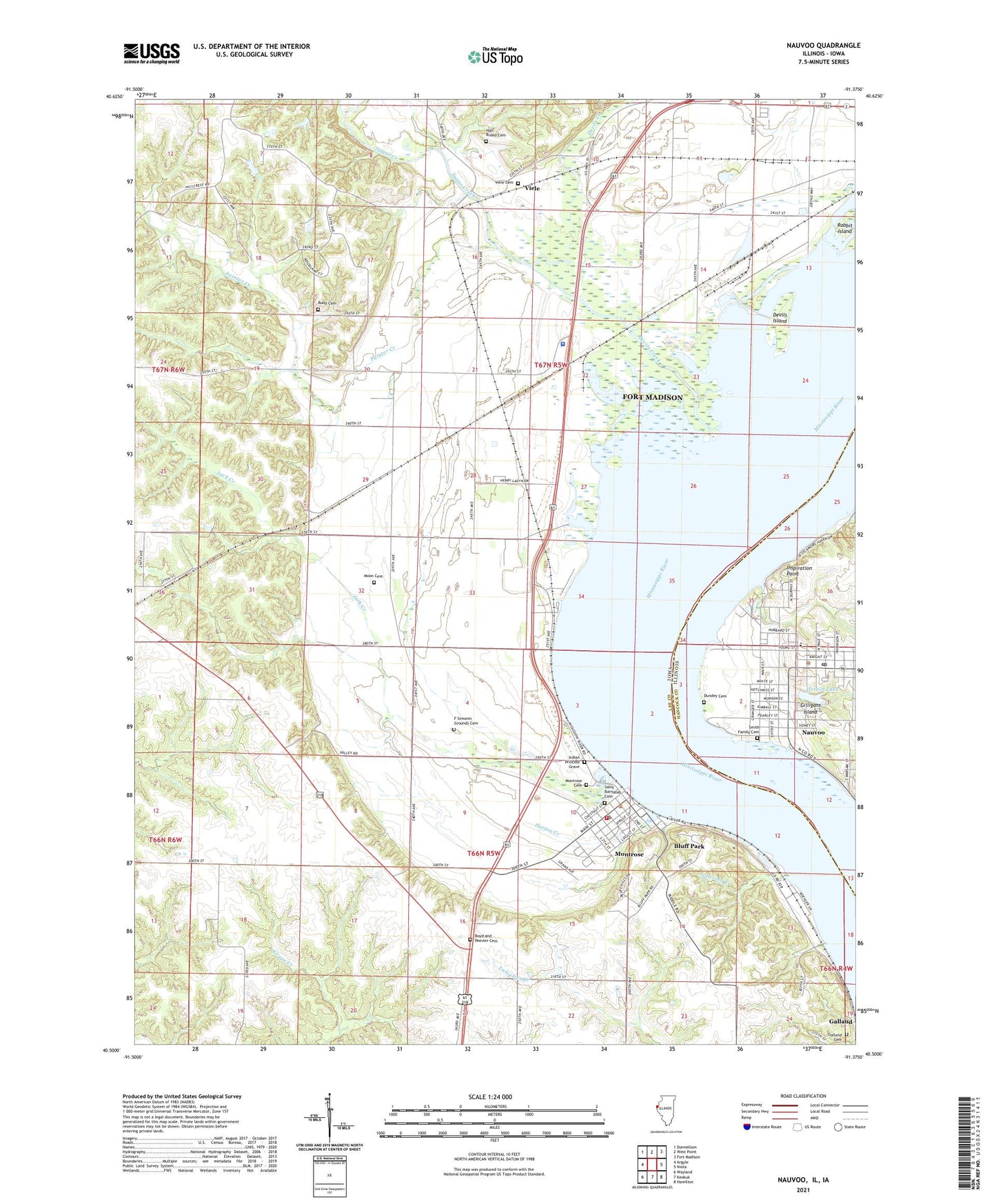 Nauvoo Illinois US Topo Map Image