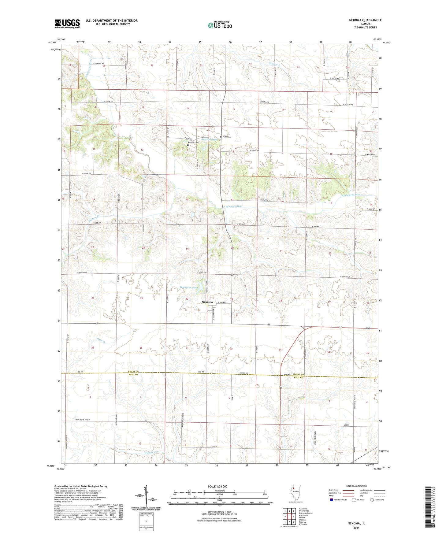 Nekoma Illinois US Topo Map Image