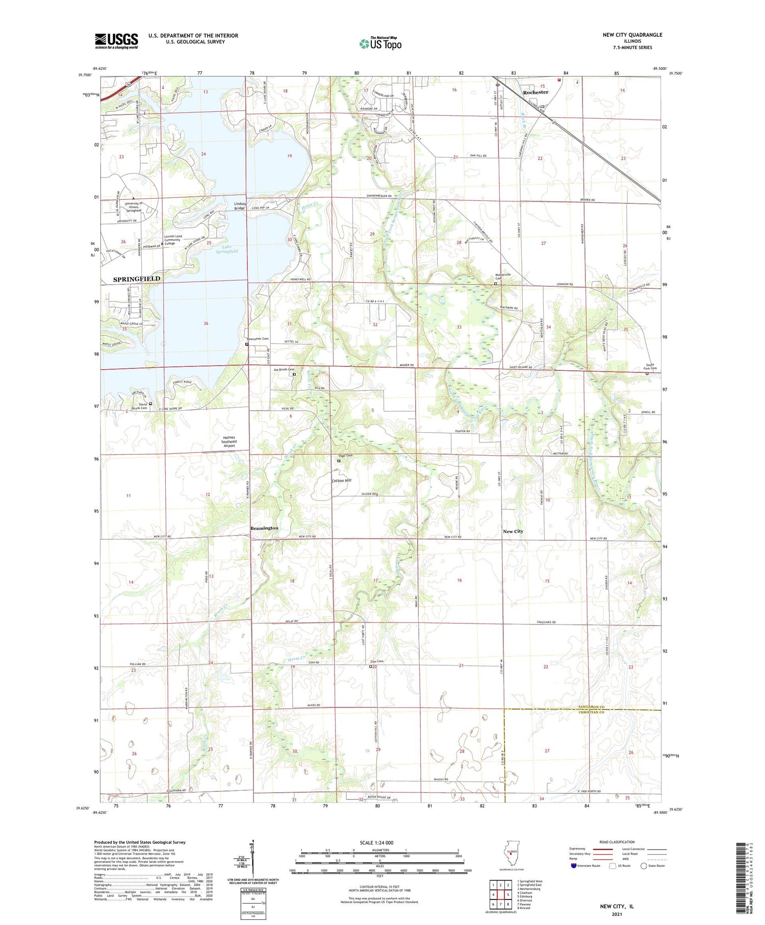 New City Illinois US Topo Map Image