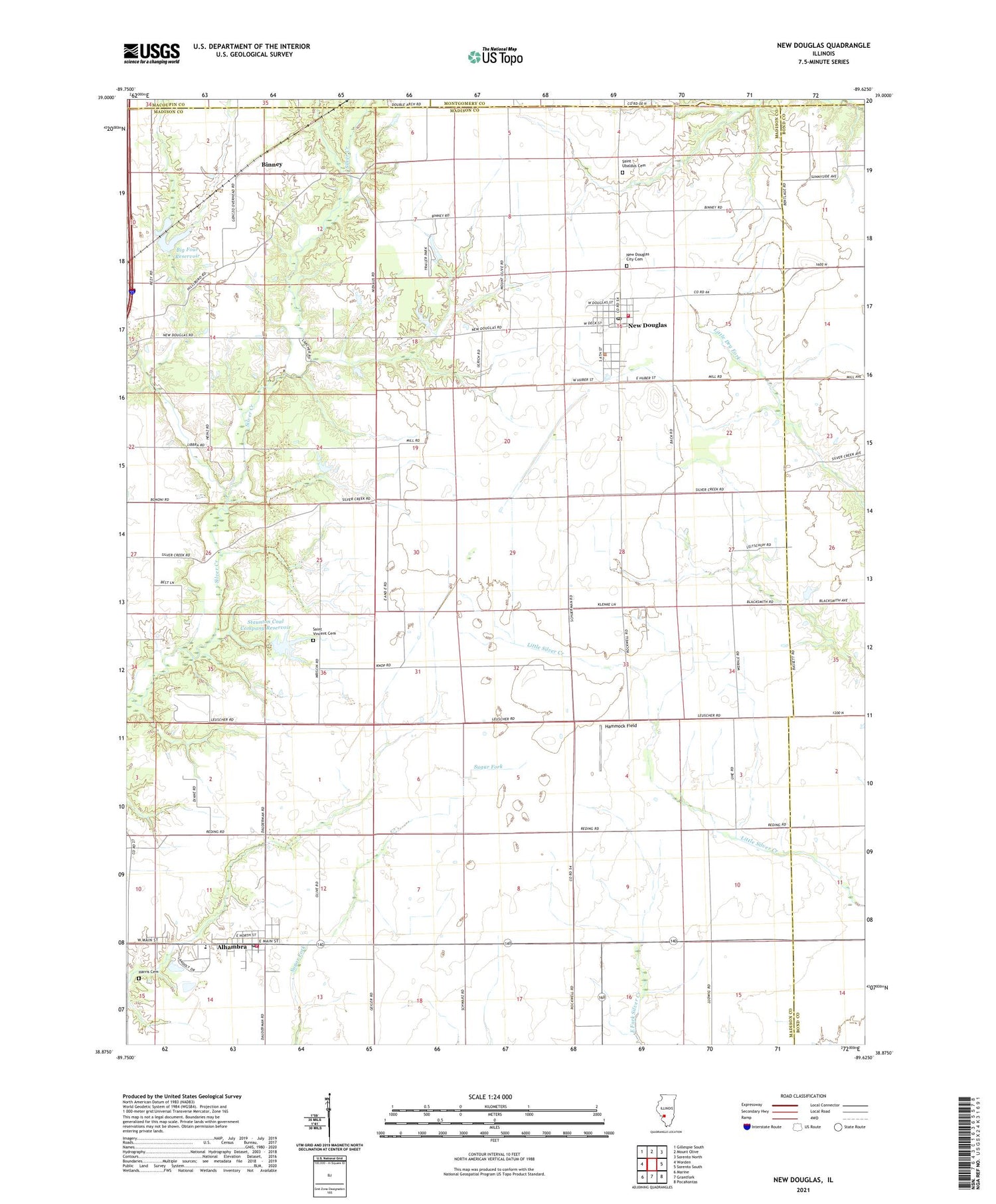 New Douglas Illinois US Topo Map Image