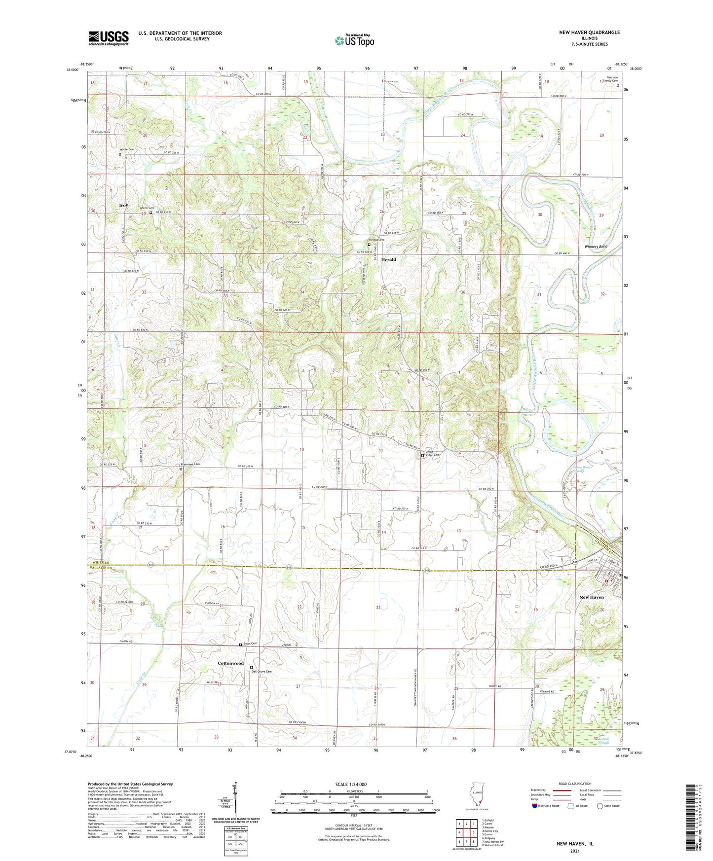 New Haven Illinois US Topo Map Image