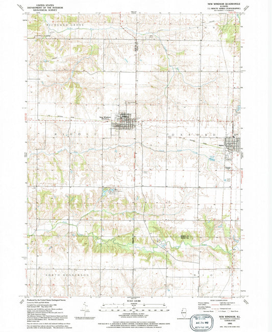 Classic USGS New Windsor Illinois 7.5'x7.5' Topo Map Image