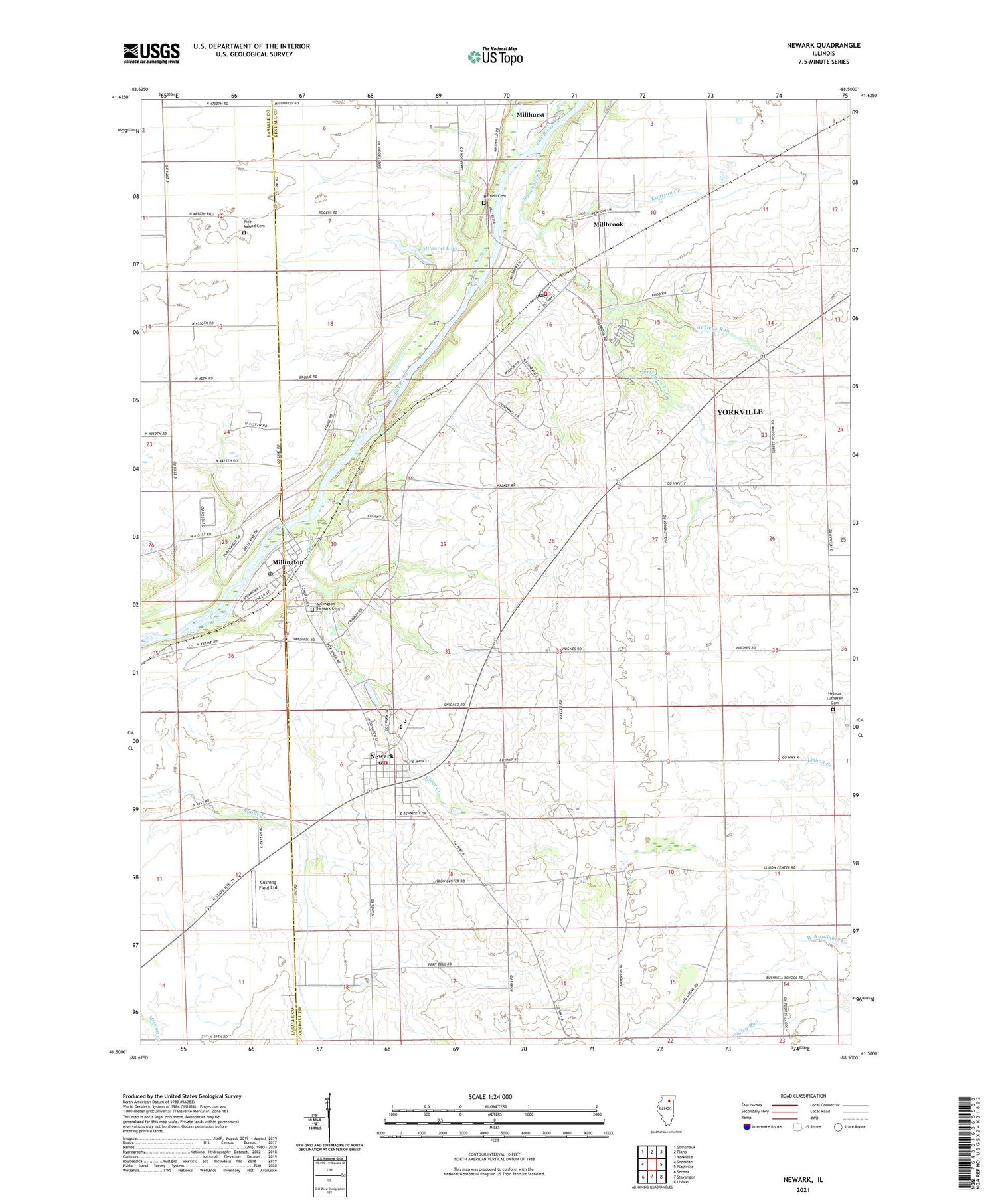 Newark Illinois US Topo Map Image