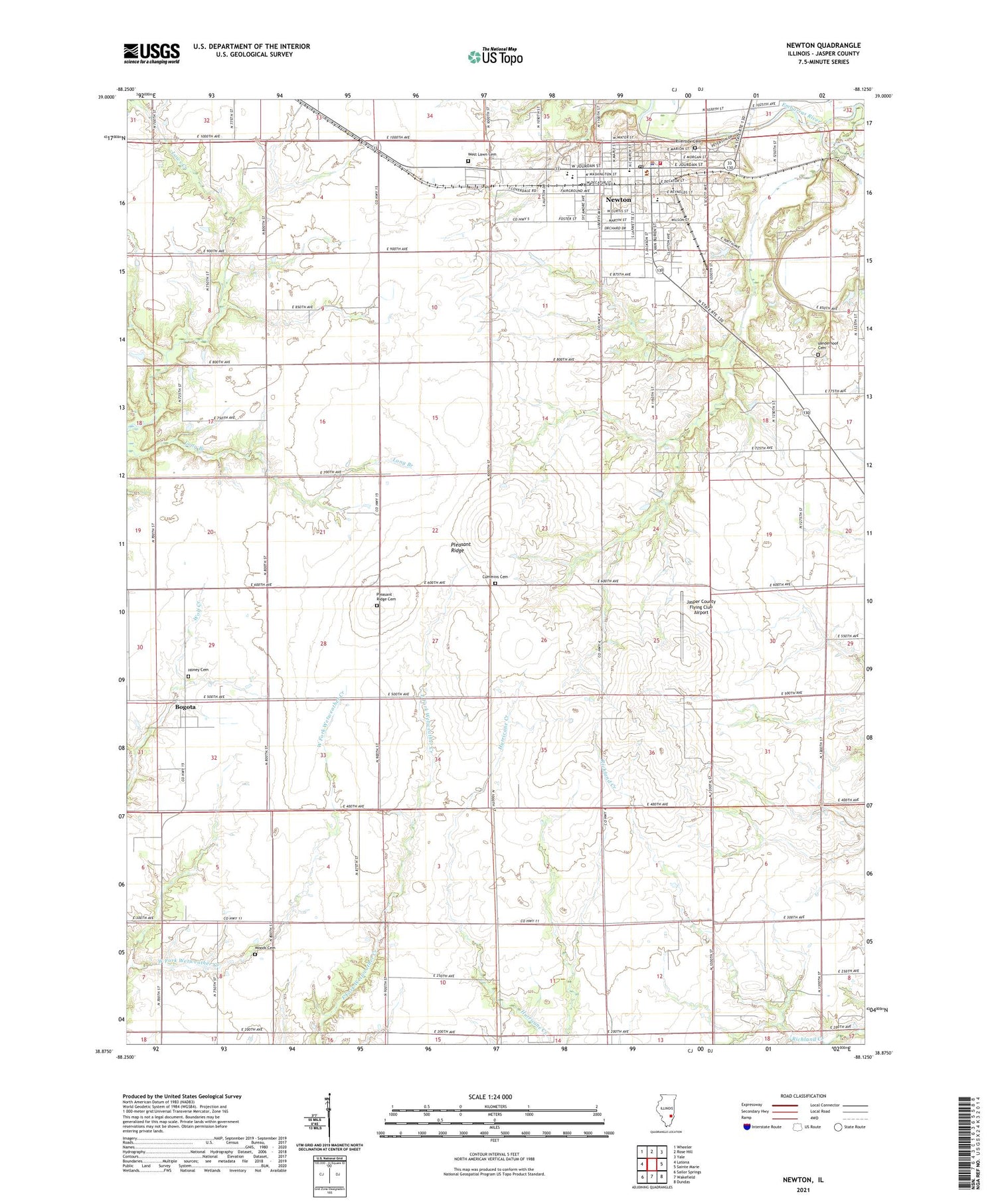 Newton Illinois US Topo Map Image