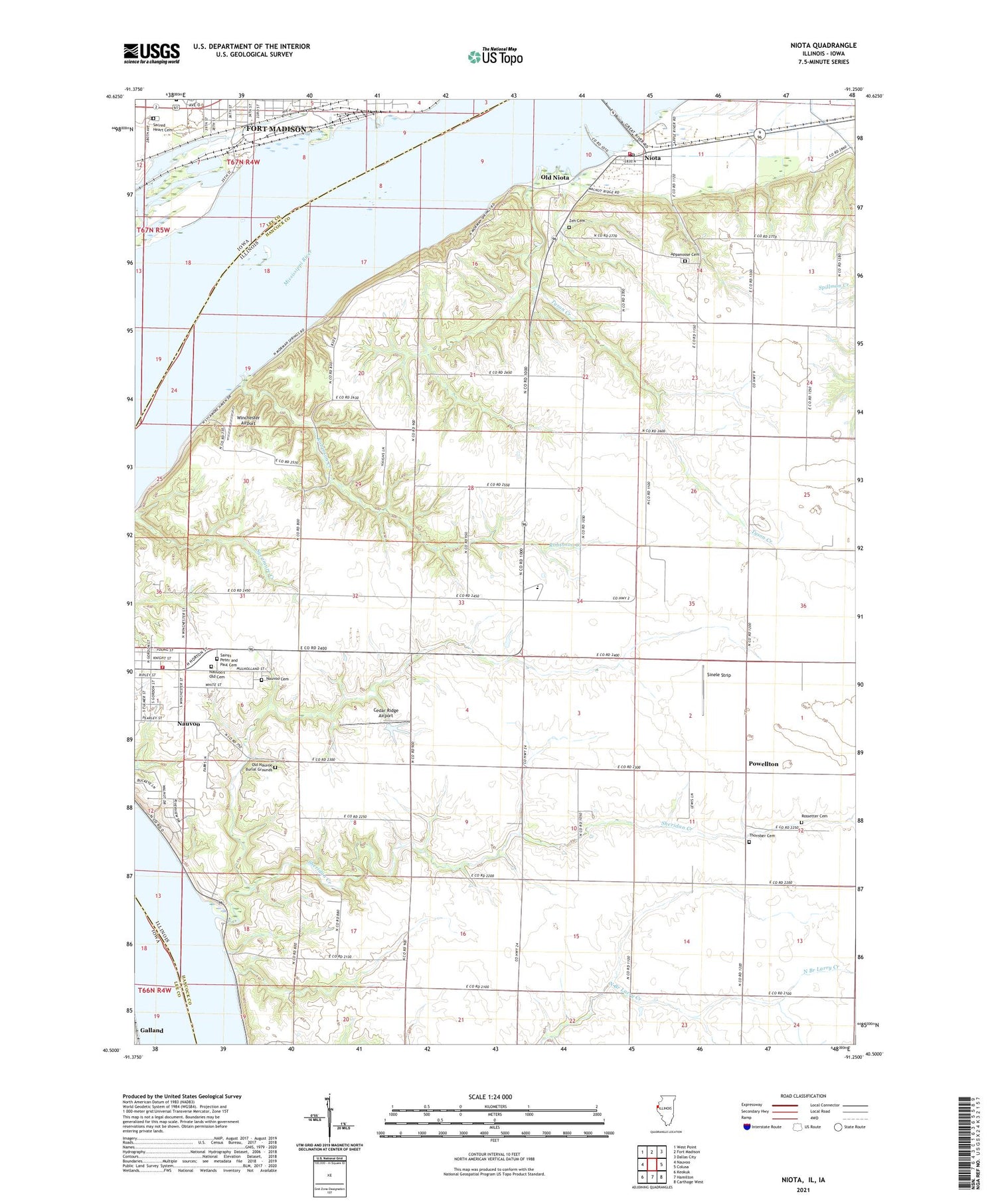 Niota Illinois US Topo Map Image
